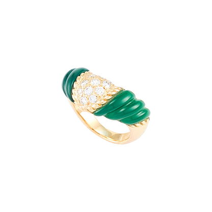 Boucheron Diamond and Chrysoprase Ring