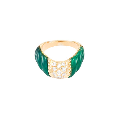 Boucheron Diamond and Chrysoprase Ring