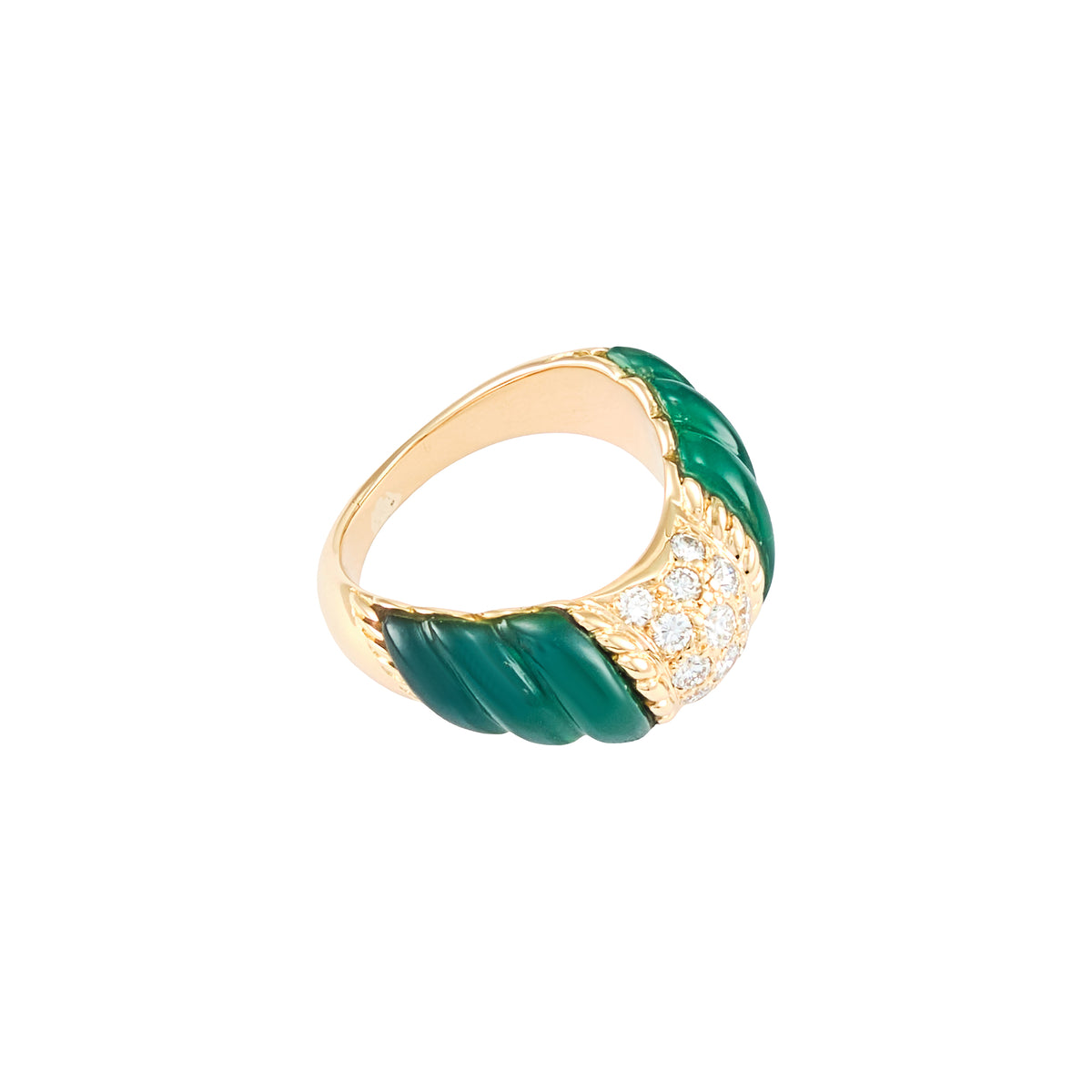 Boucheron Diamond and Chrysoprase Ring