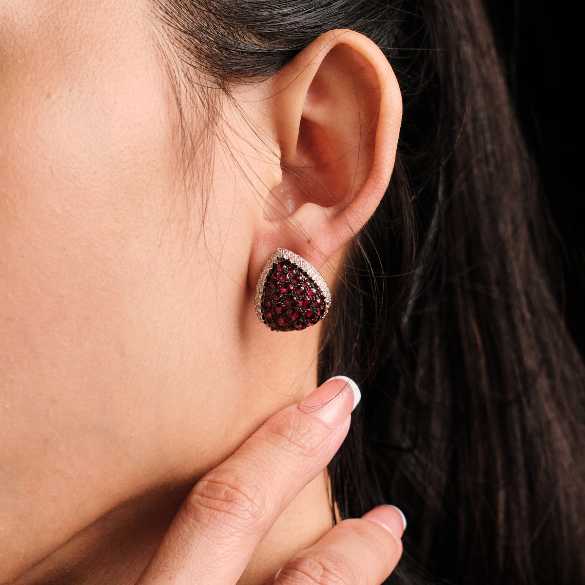 Mouawad "Rosette" Ruby Earrings