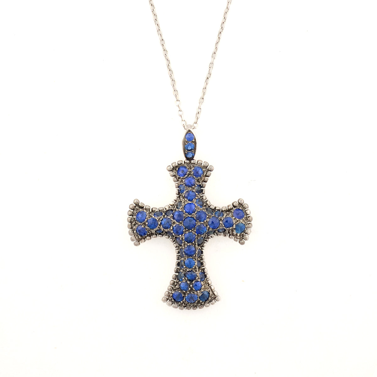 Mouawad "Rosette" Sapphire Cross Pendant