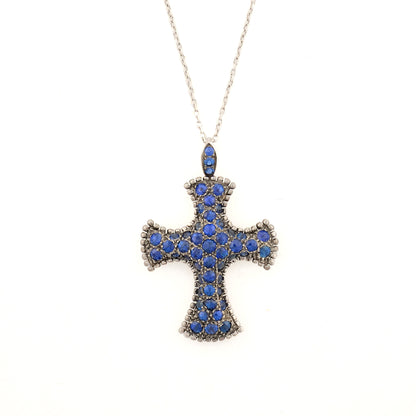 Mouawad "Rosette" Sapphire Cross Pendant