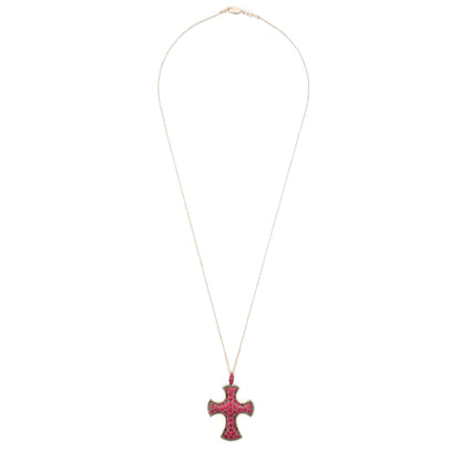 Mouawad  "Rosette" Ruby Cross Pendant