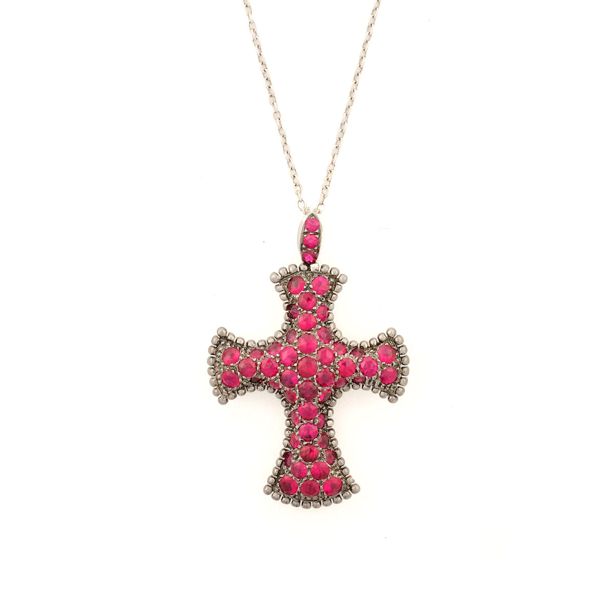 Mouawad  "Rosette" Ruby Cross Pendant
