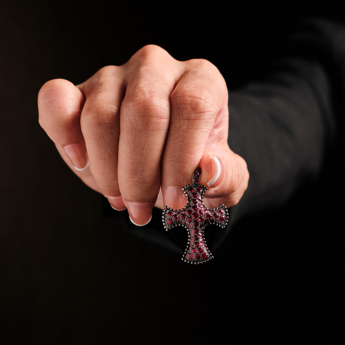 Mouawad  "Rosette" Ruby Cross Pendant
