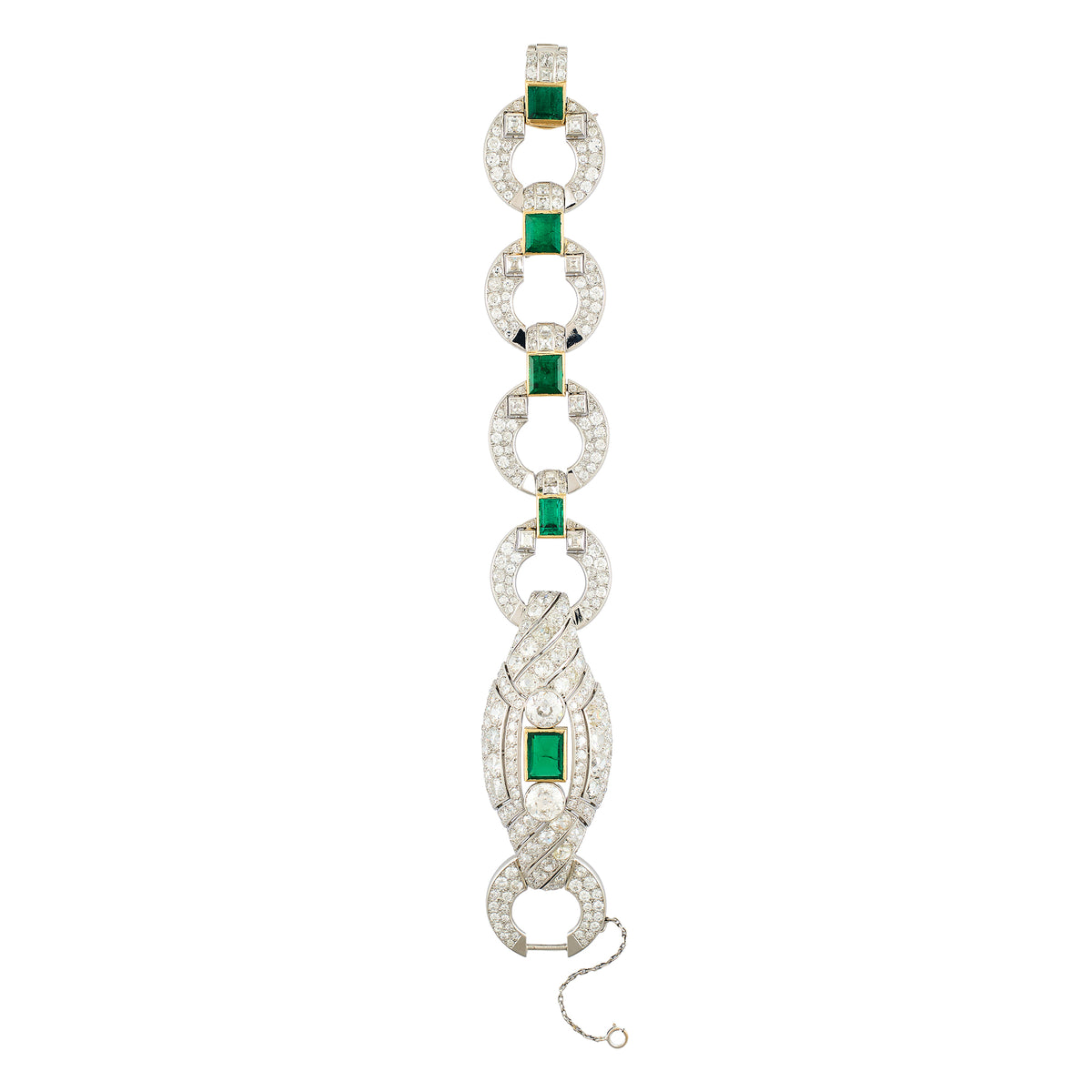 Cartier Art Deco Emerald and Diamond Bracelet