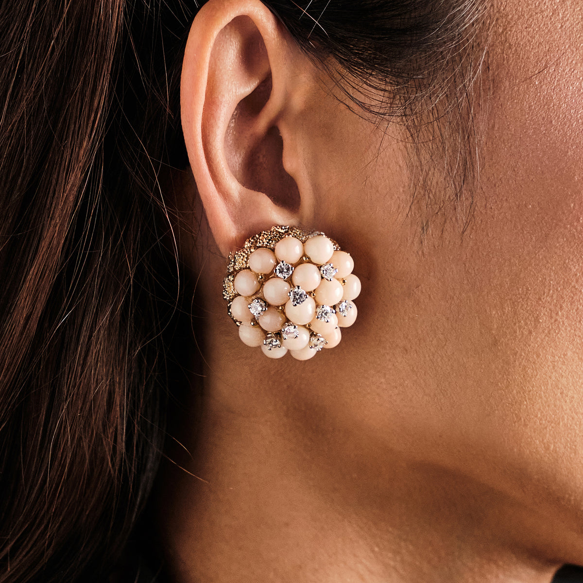 Van Cleef & Arples "Pelouse" Coral Earrings