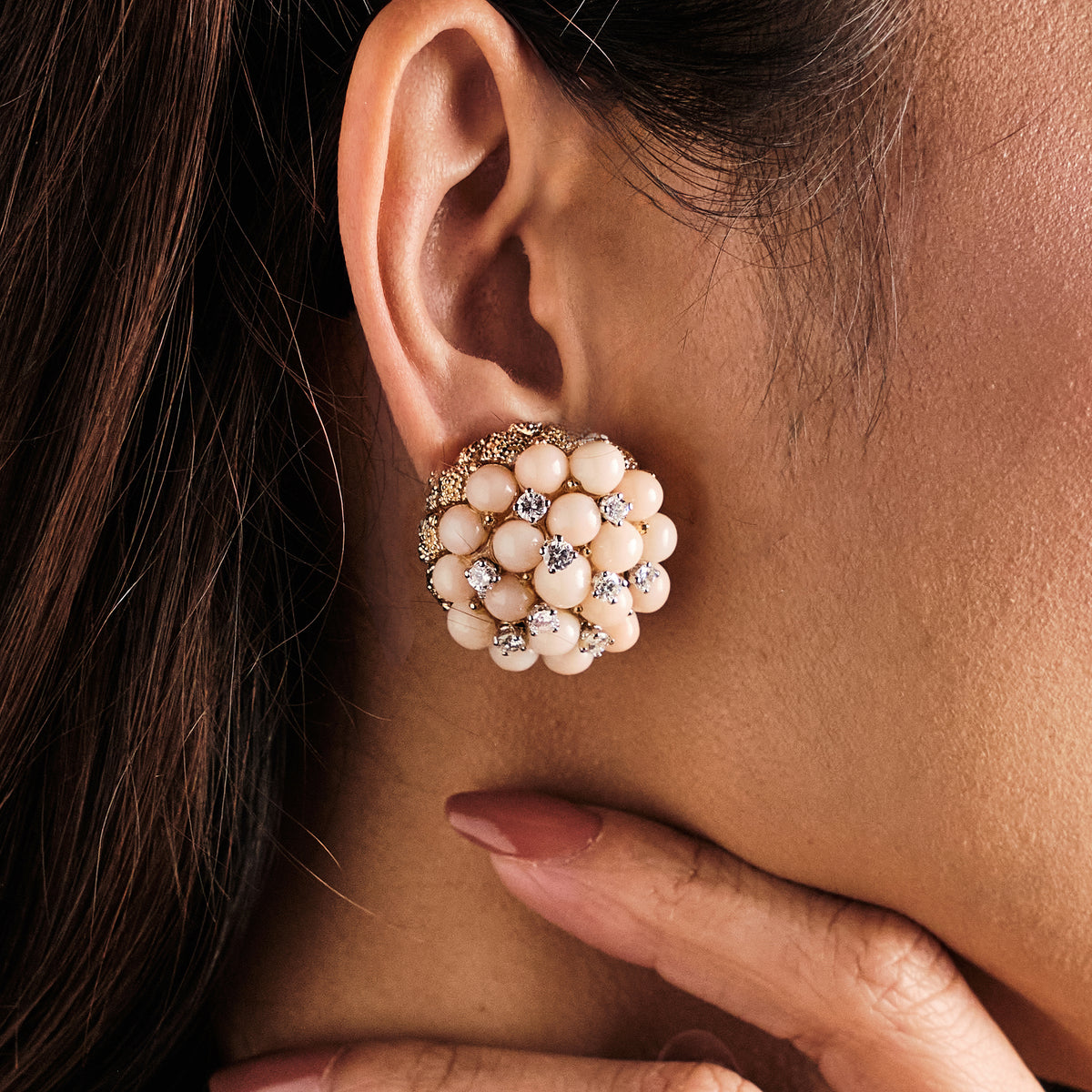 Van Cleef & Arples "Pelouse" Coral Earrings