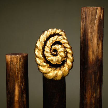 David Webb Hammered Swirl Brooch