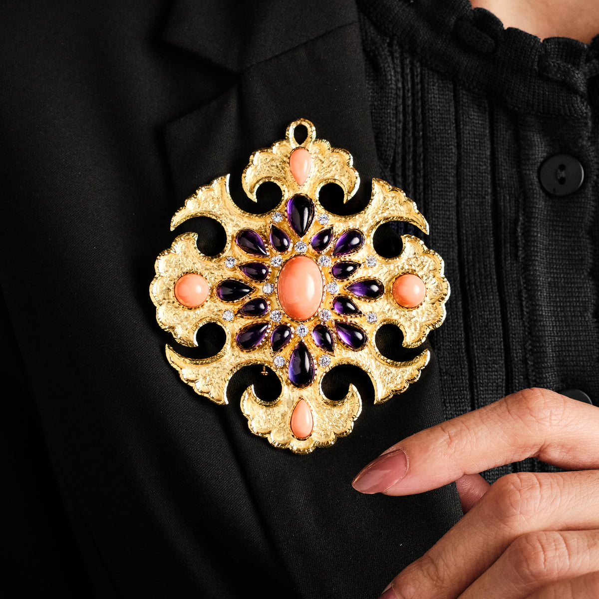Van Cleef & Arpels Amethyst and Coral Sautoir