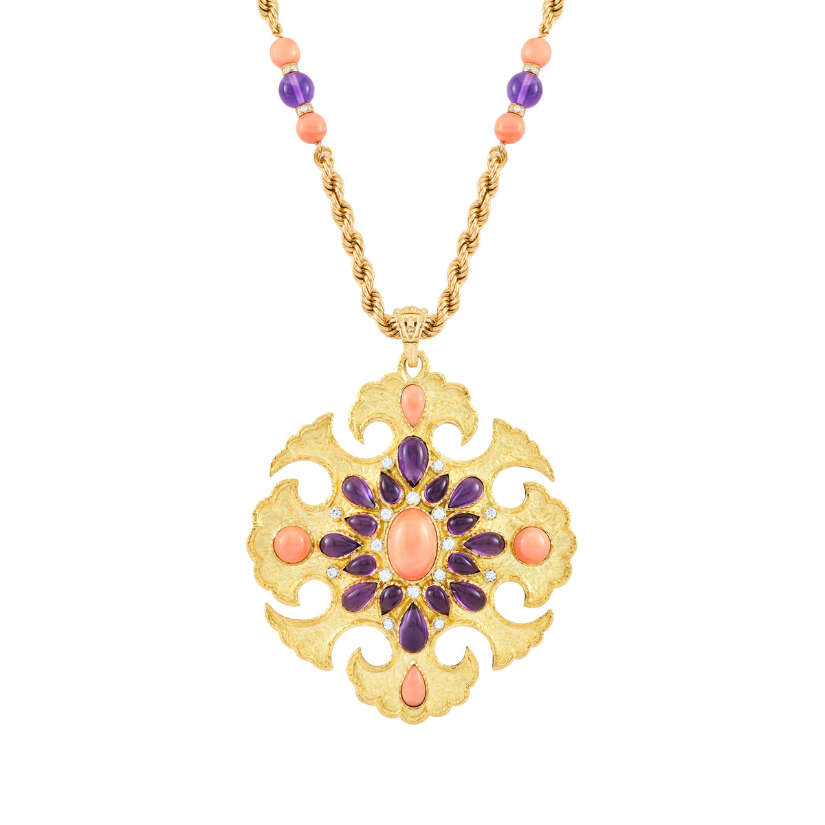 Van Cleef & Arpels Amethyst and Coral Sautoir