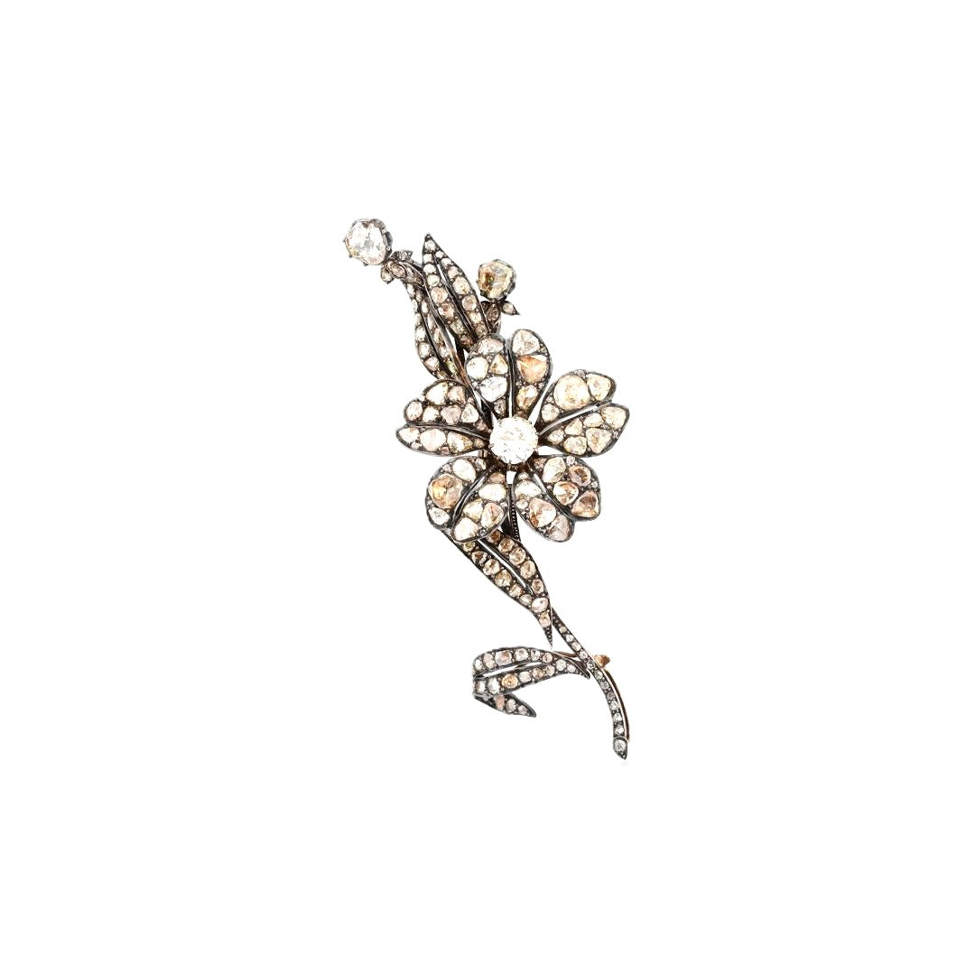 Antique Flower Brooch "Trembleuse"