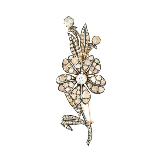 Antique Flower Brooch "Trembleuse"
