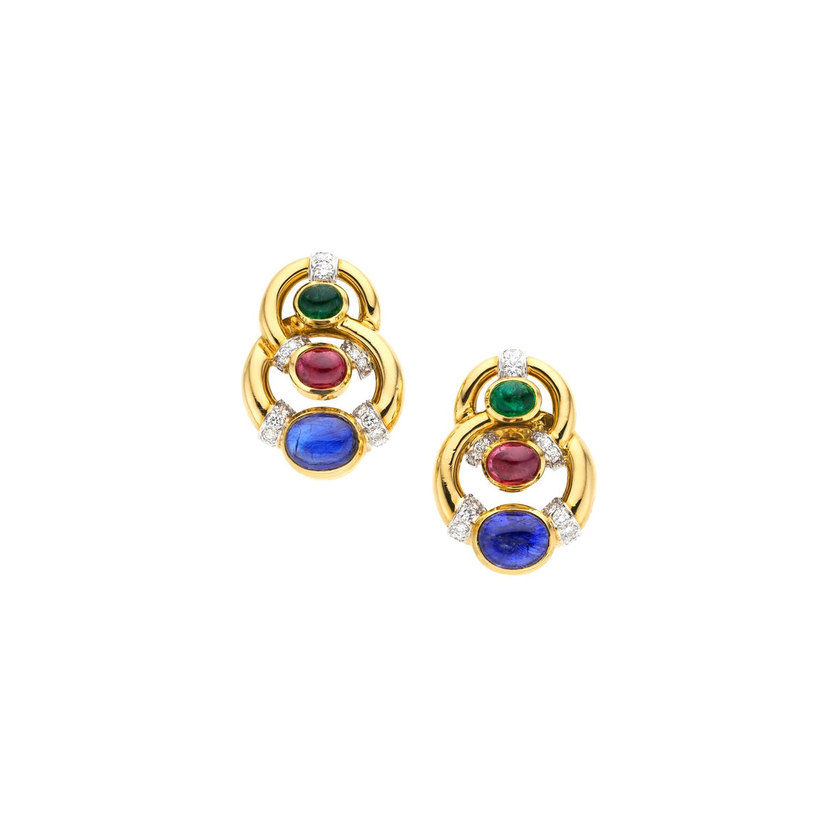 David Webb Multicolour Gemstone Earrings