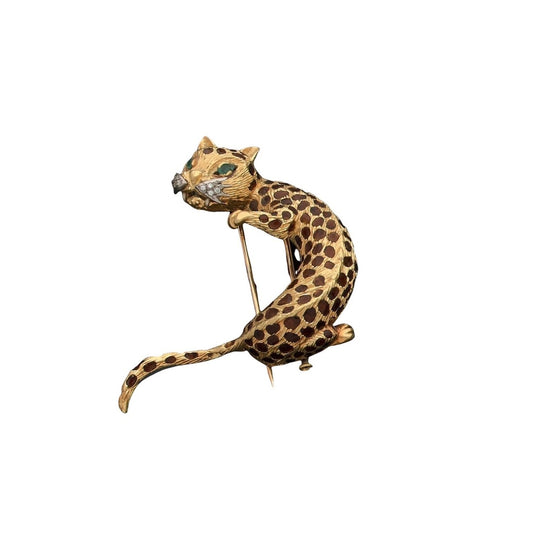 French Vintage Leopard Brooch