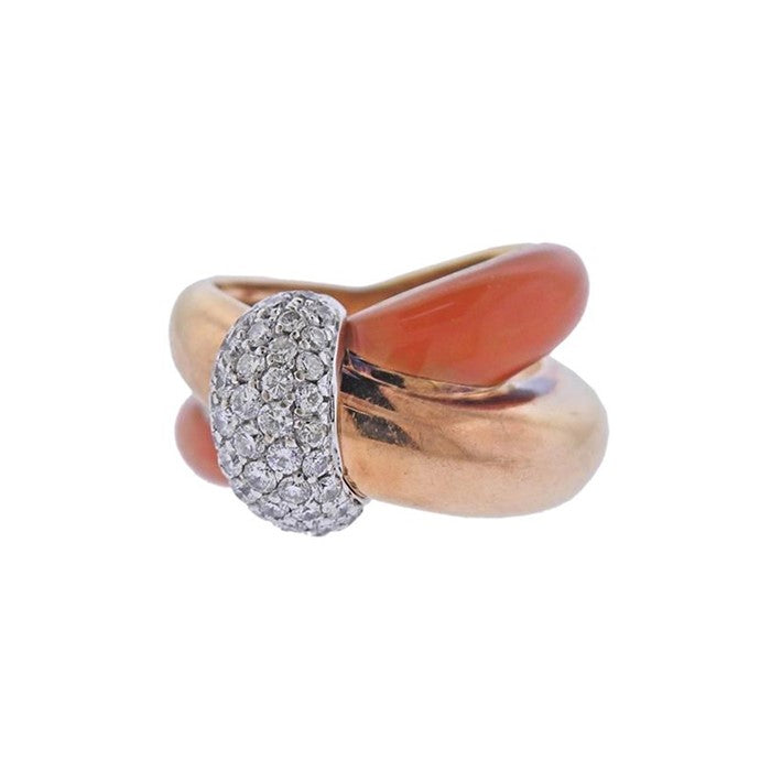 Nouvelle Bague Diamond and Enamel Ring