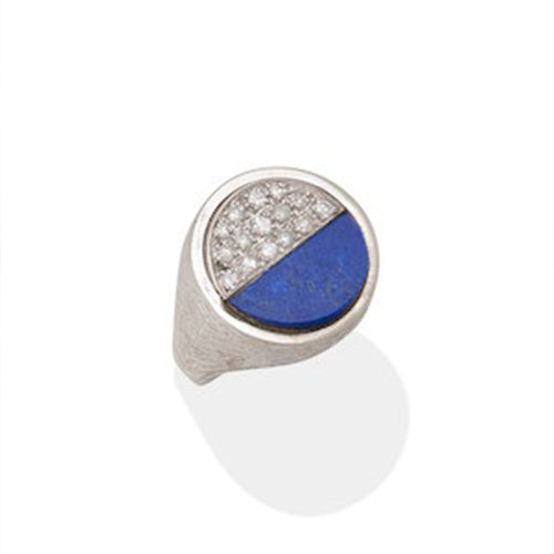 Vintage Lapis Lazuli and Diamond Ring