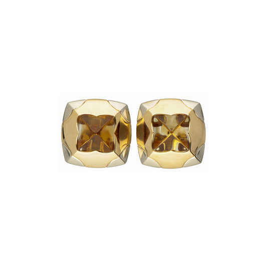 Bvlgari Citrine Earrings - Gold Pyramid Collection
