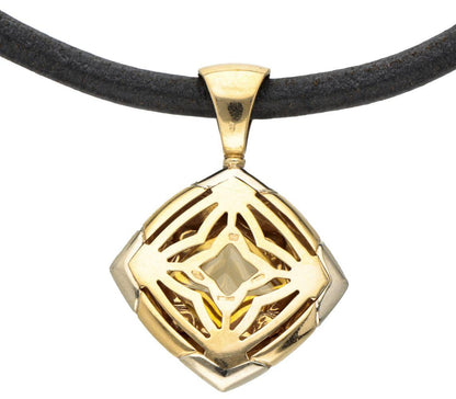 Bvlgari Citrine Pendant - Gold Pyramid Collection