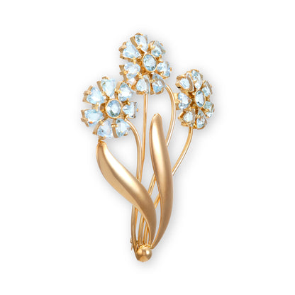 Cartier Aquamarine Flower Brooch