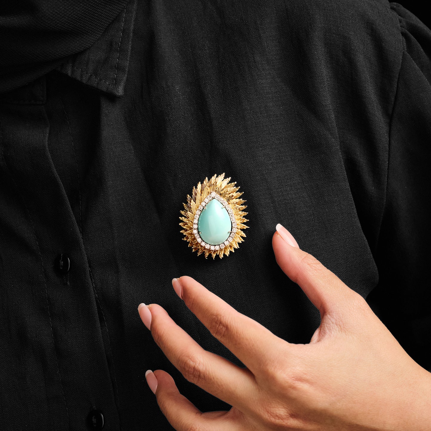 Vintage Turquoise Brooch