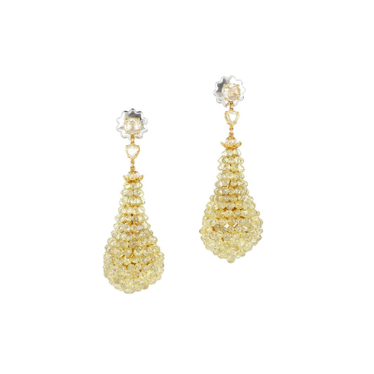 Vintage Briolette and Rosecut Diamond Earrings