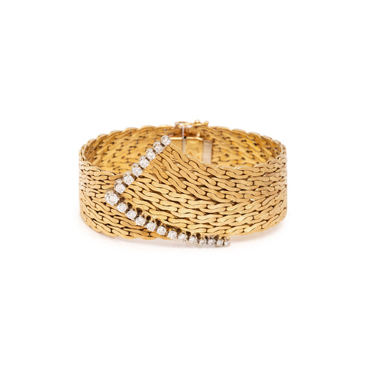 Vintage Textured Mesh Link Bracelet