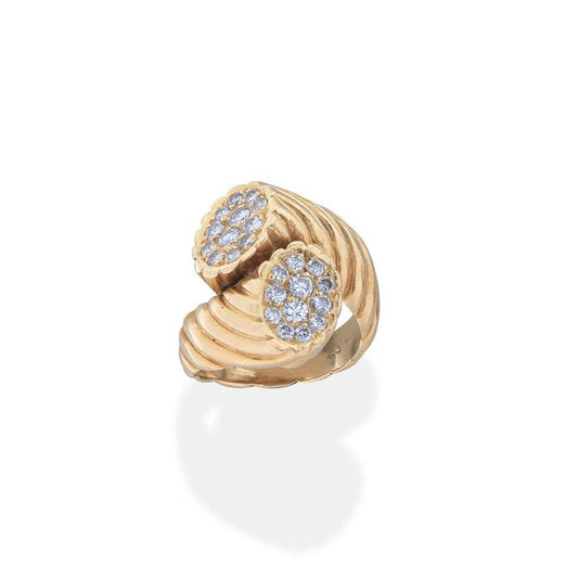 Vintage Crossover Diamond Ring