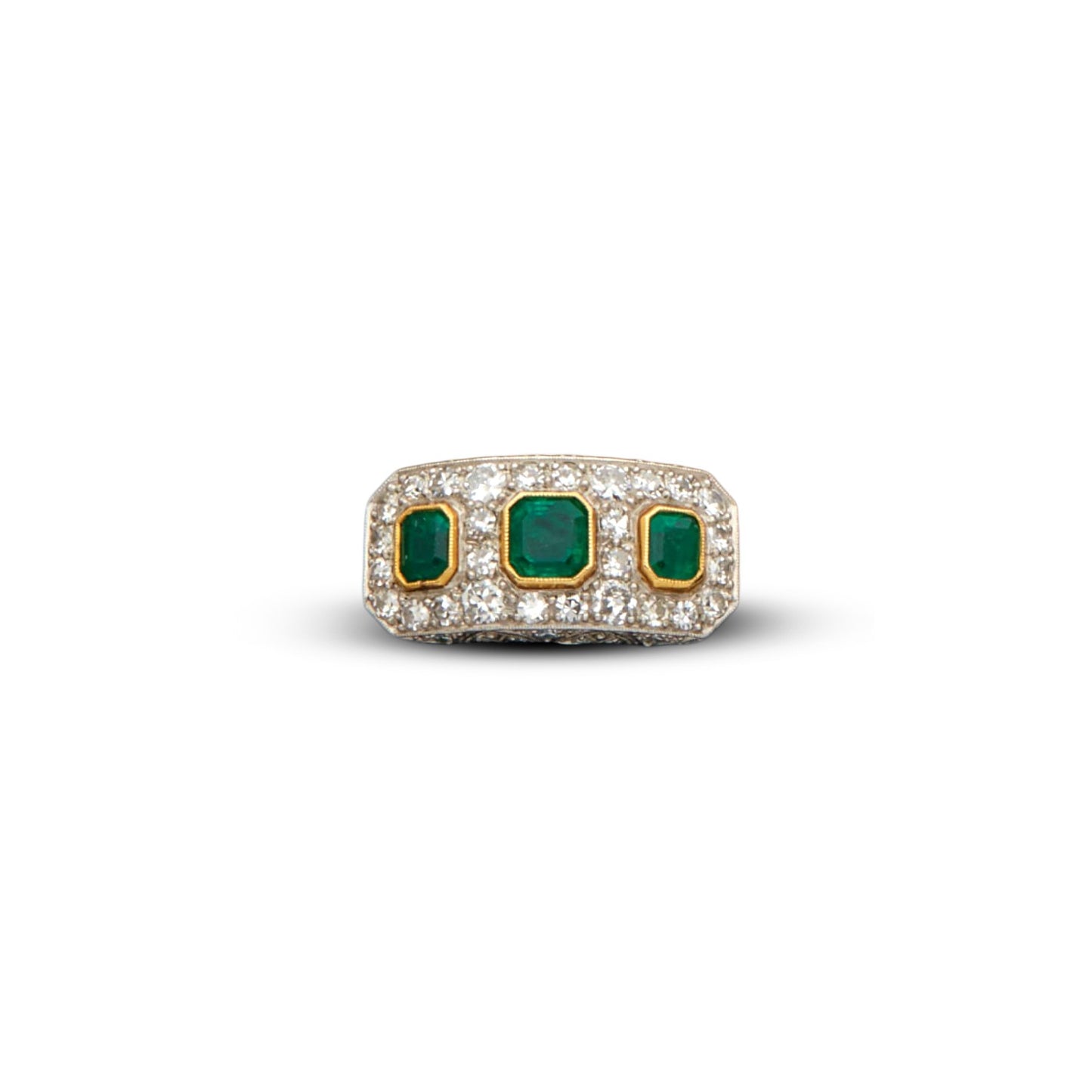 Vintage Platinum Emerald Ring