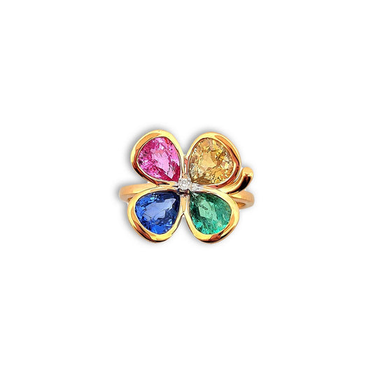Vintage Multicolor Flower Ring