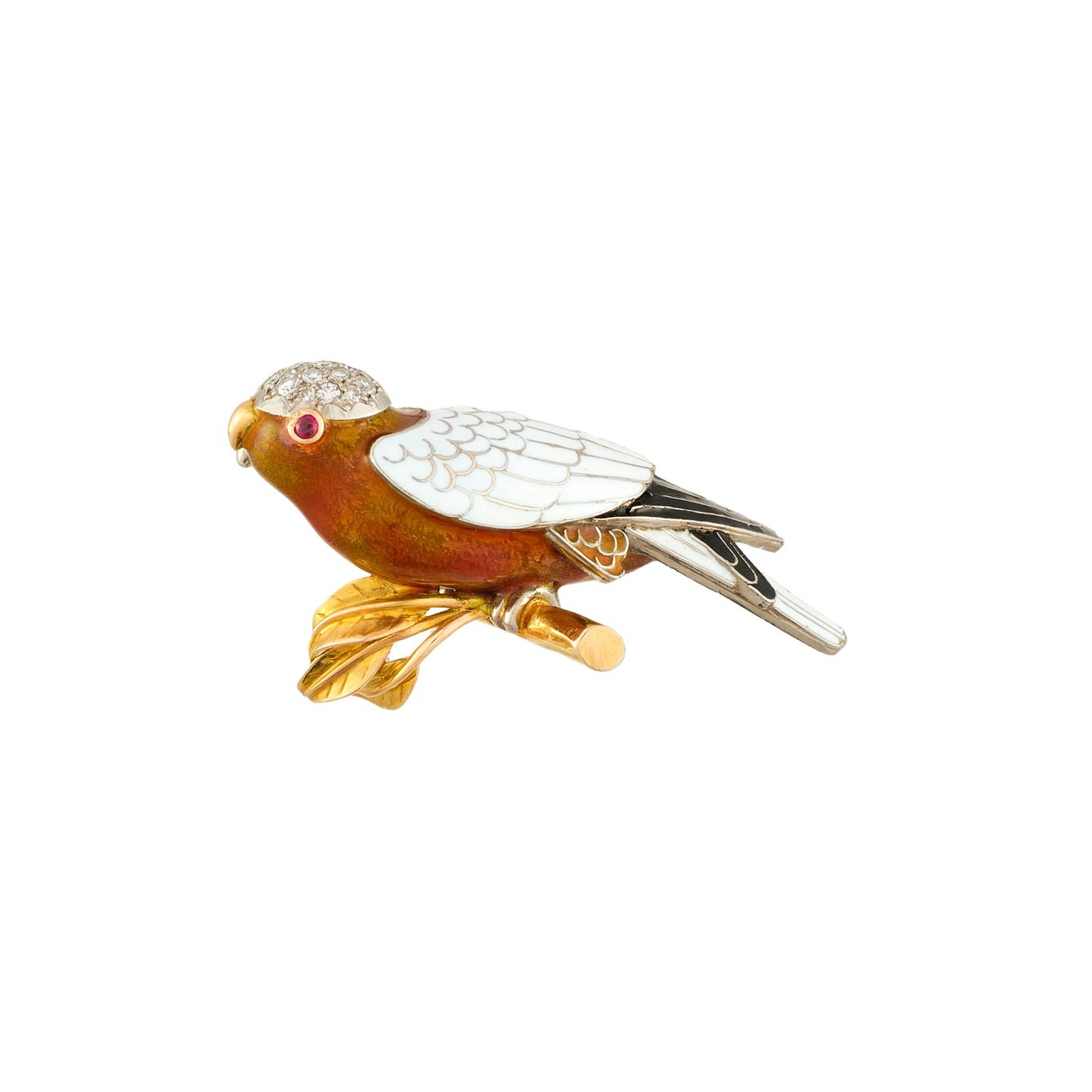 Vintage Enamel Bird Brooch