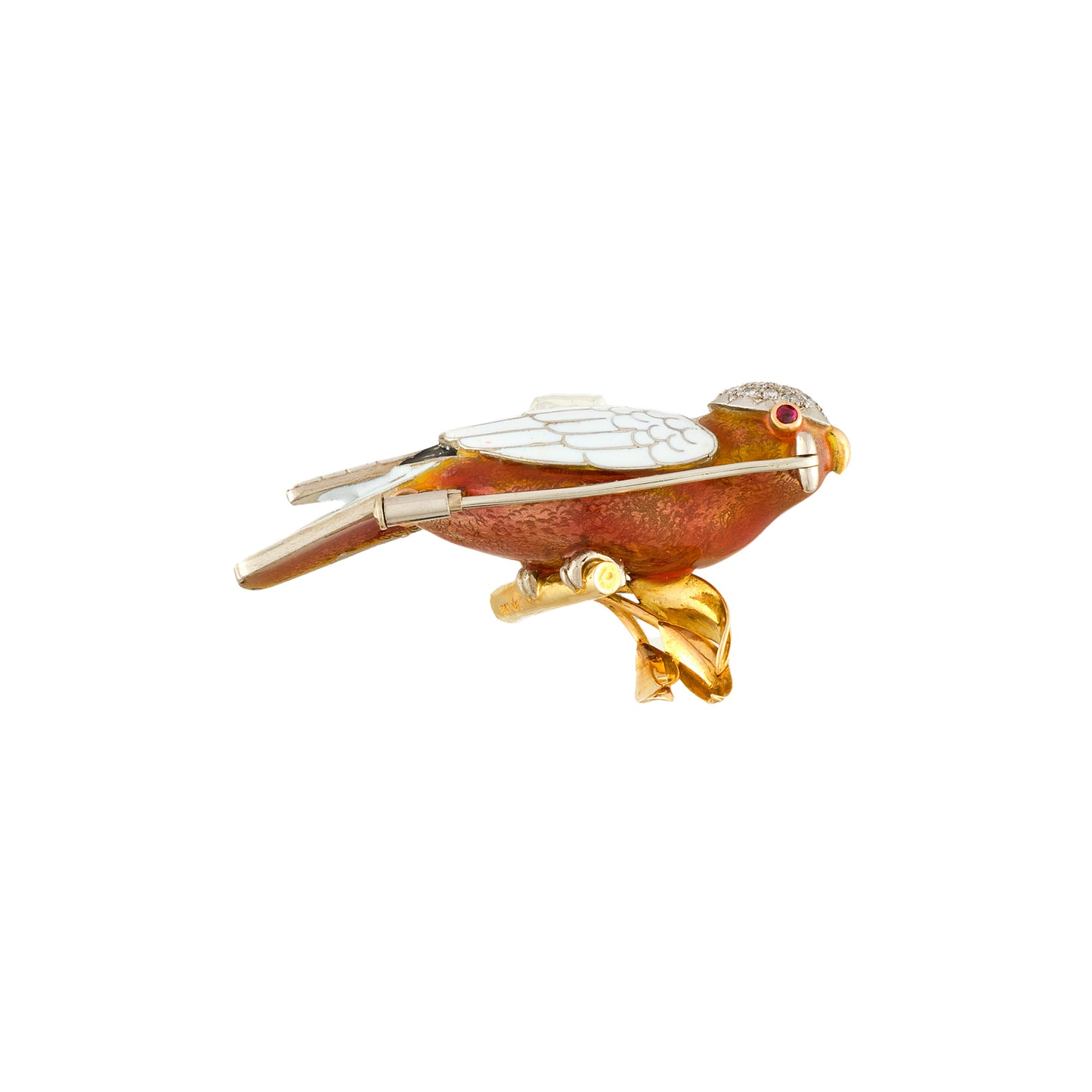 Vintage Enamel Bird Brooch