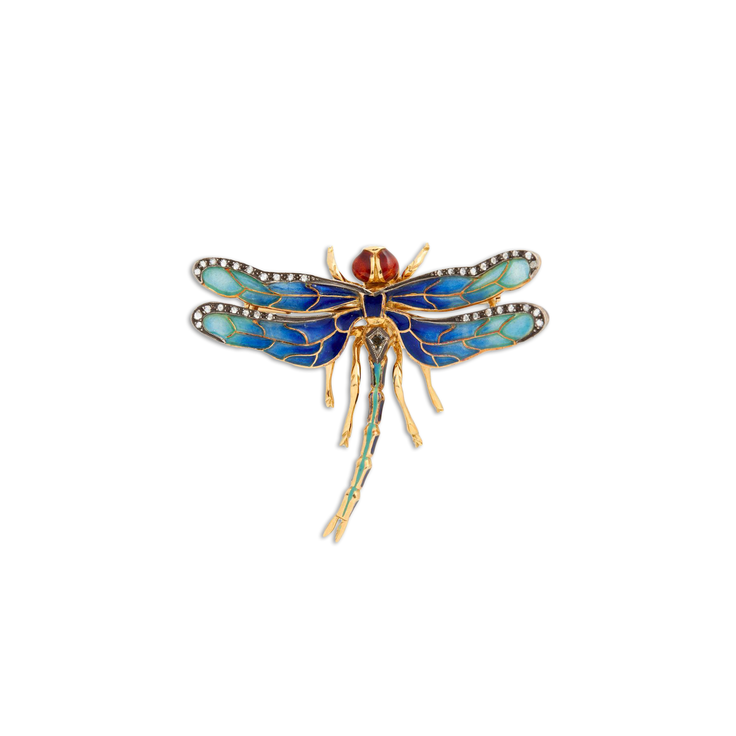 Vintage Enamel Dragonfly Brooch