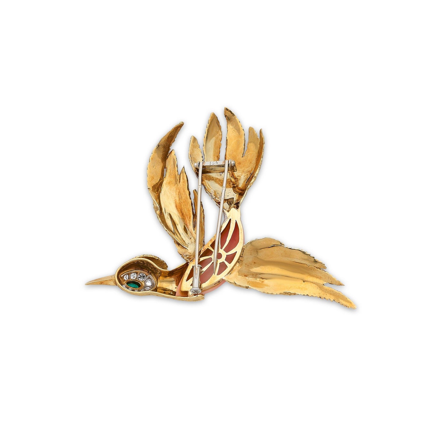 Vintage French Bird of Paradise Brooch