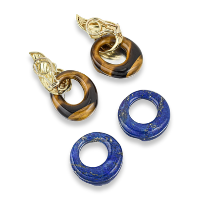 Cellino Tiger's Eye and Lapis Lazuli Earrings
