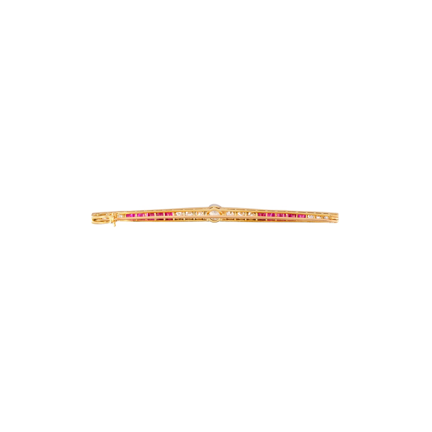 Antique Ruby Bar Brooch