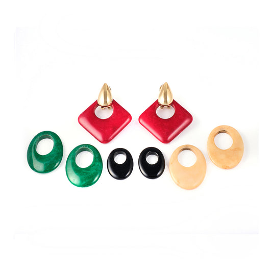 Vintage Multicolour Exchangeable Earrings