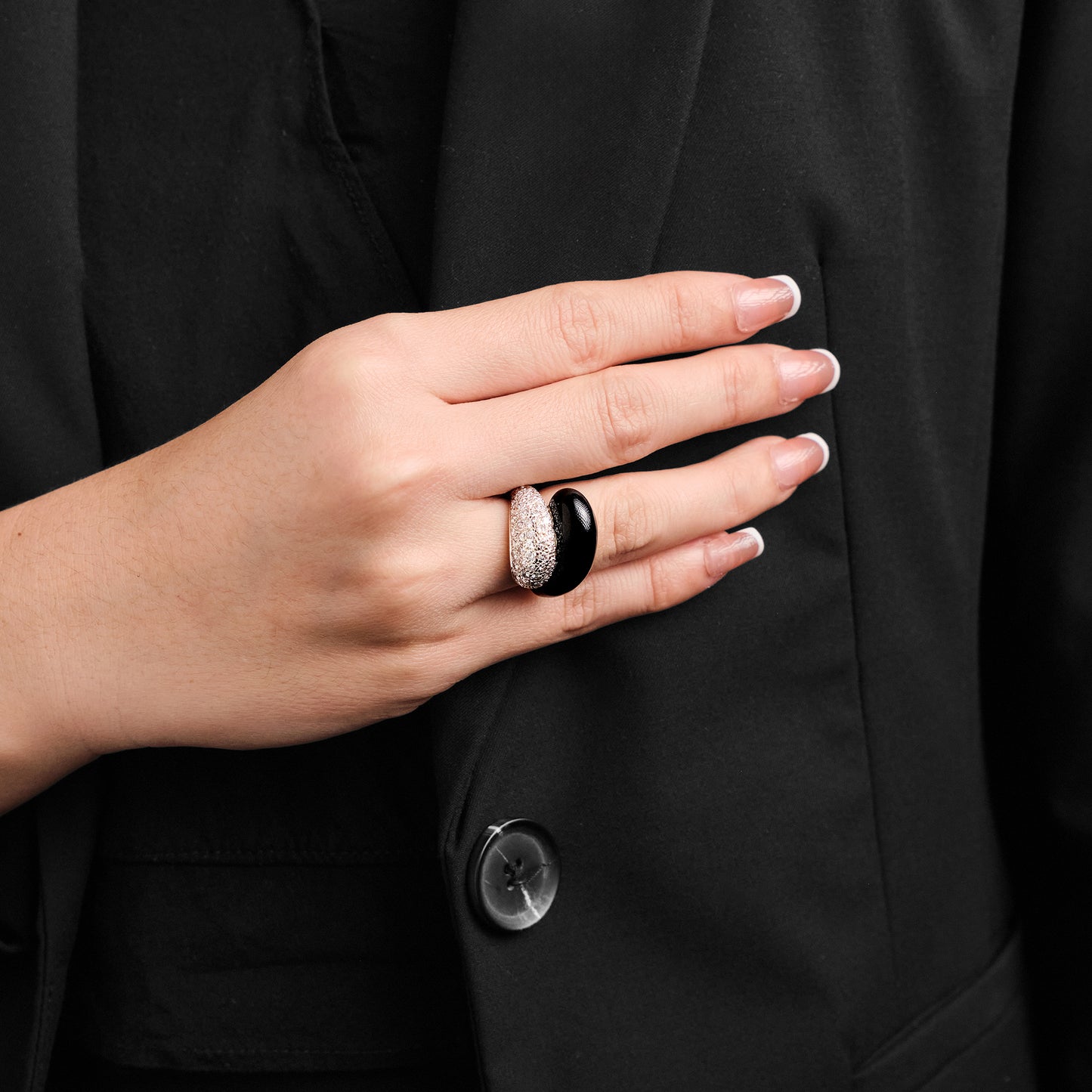 Vintage Onyx and Diamond Ring