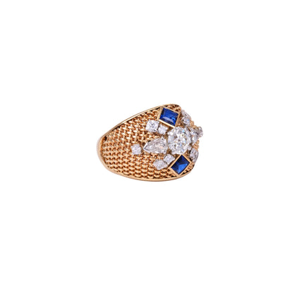 Vintage Diamond and Sapphire Ring