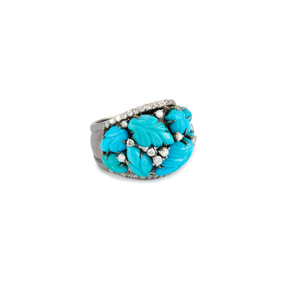 Vintage Carved Turquoise Ring