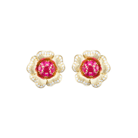 Vintage Pink Sapphire Earrings