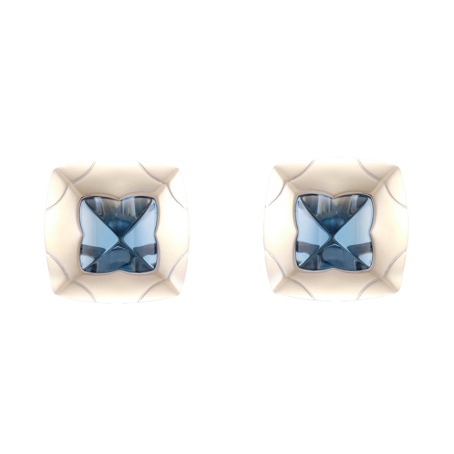 Bvlgari Topaz Earrings - Gold Pyramid Collection