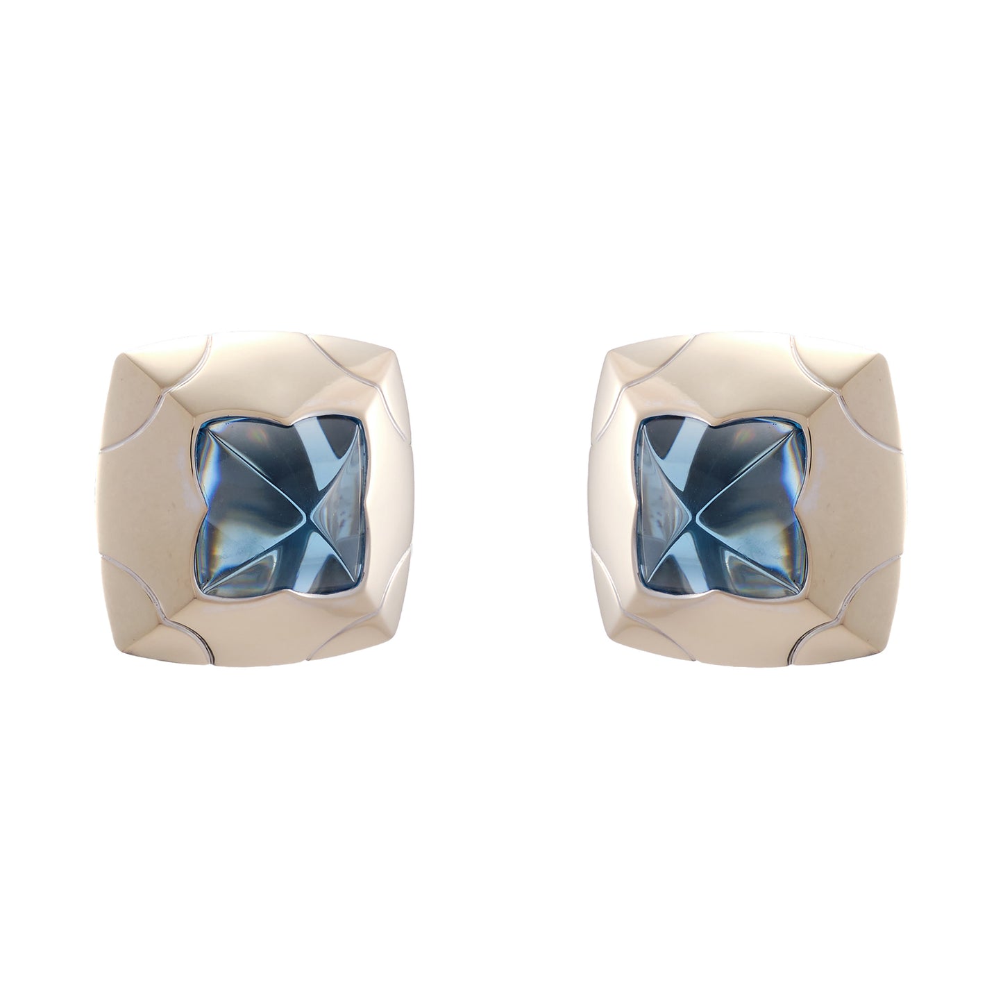 Bvlgari Topaz Earrings - Gold Pyramid Collection