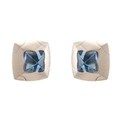 Bvlgari Topaz Earrings - Gold Pyramid Collection