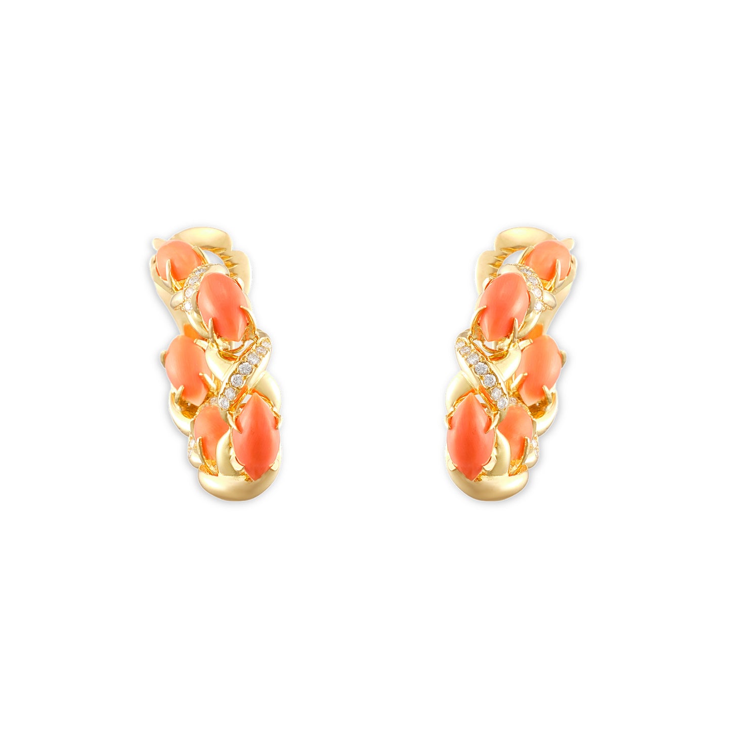 Fred Coral Earrings and Ring