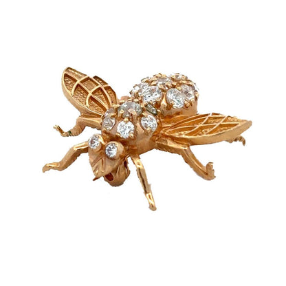 Vintage Bumblebee Diamond Brooch