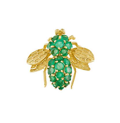 Vintage Bumblebee Emerald Brooch