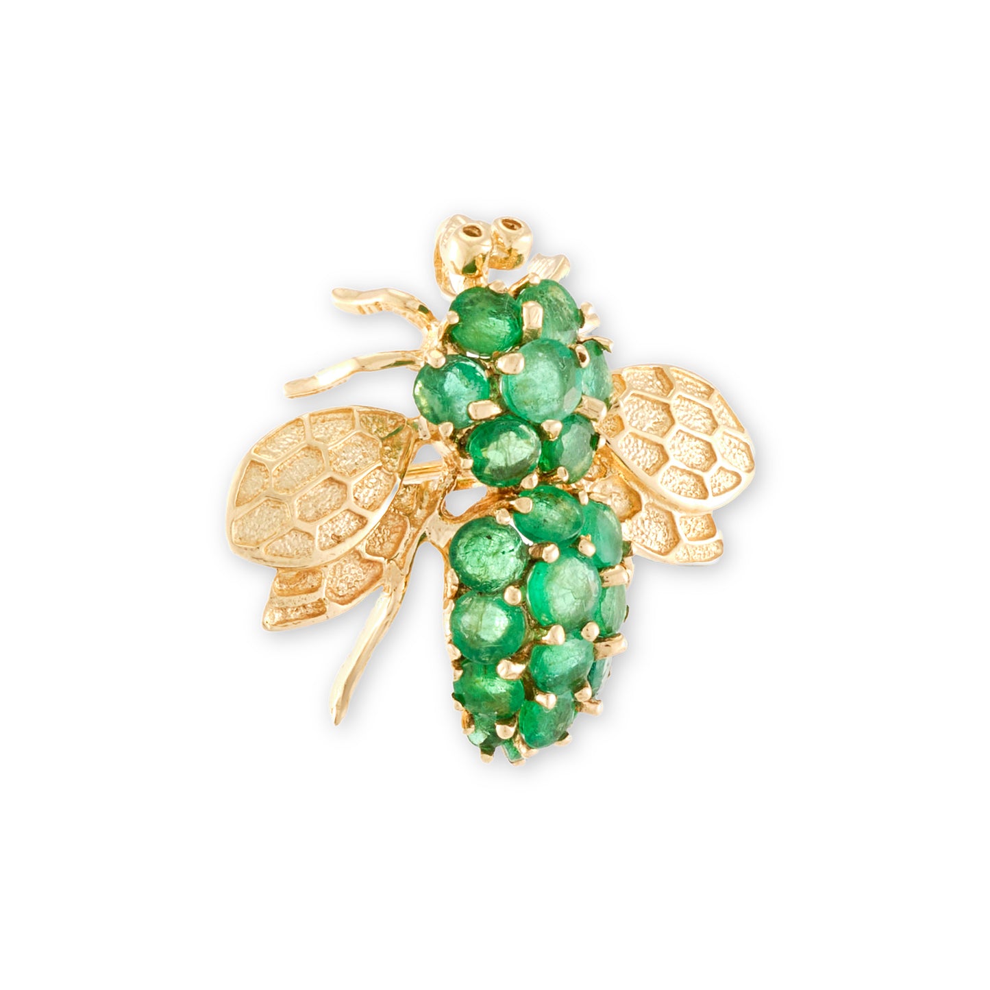 Vintage Bumblebee Emerald Brooch