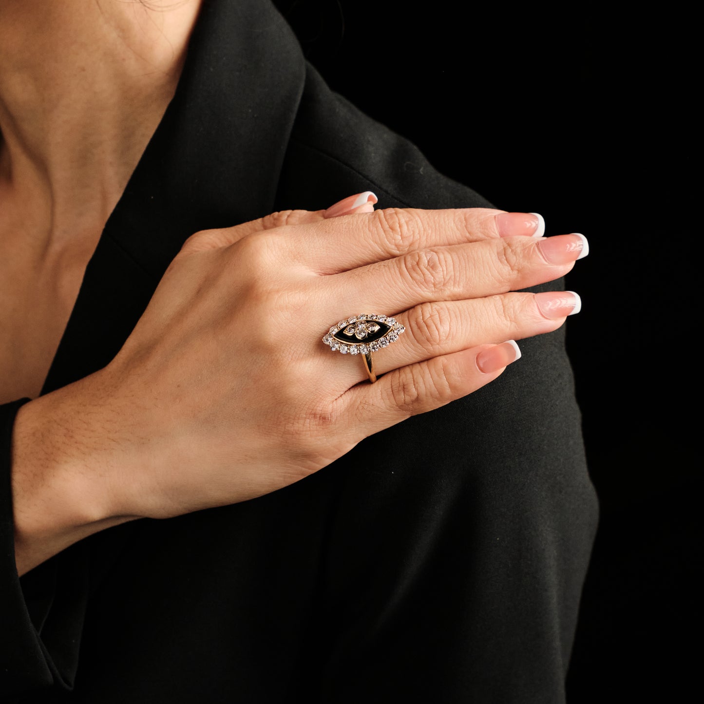 Van Cleef & Arpels Onyx and Diamond Ring