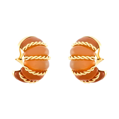 Seaman Schepps Carnelian Shrimp Earrings